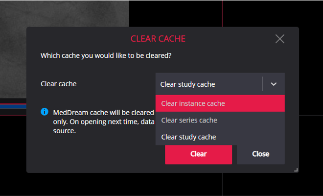 Dicom Viewer Clear Cache